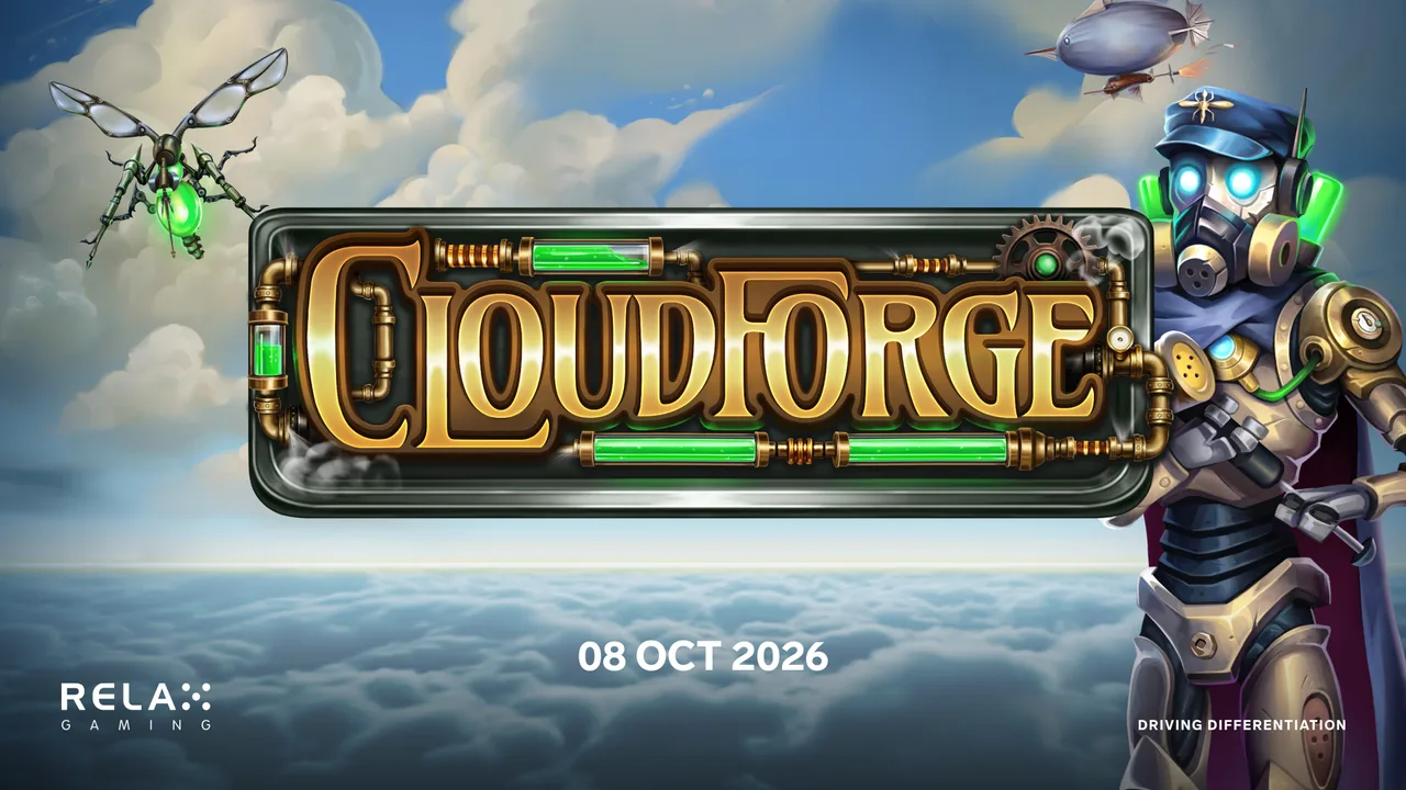 Relax Gaming Cloudforge steampunk slot release banner
